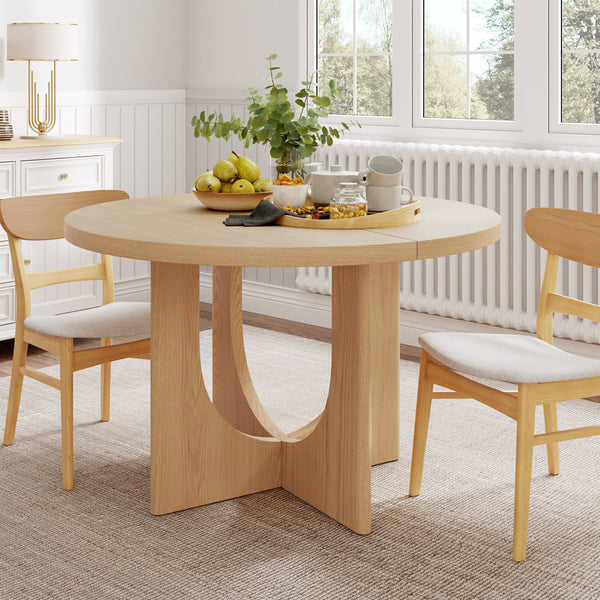 English Elm Christopher Knight Home® - 48" Round Dining Table - Farmhouse Charm, Solid Wood Construction, Space-Saving For Cozy Dining Spaces N771P240935K