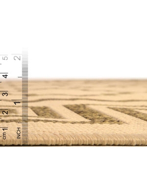 Unique Loom Outdoor Trellis Stars Machine Made Geometric Rug Beige, Brown 6' 1" x 6' 1"