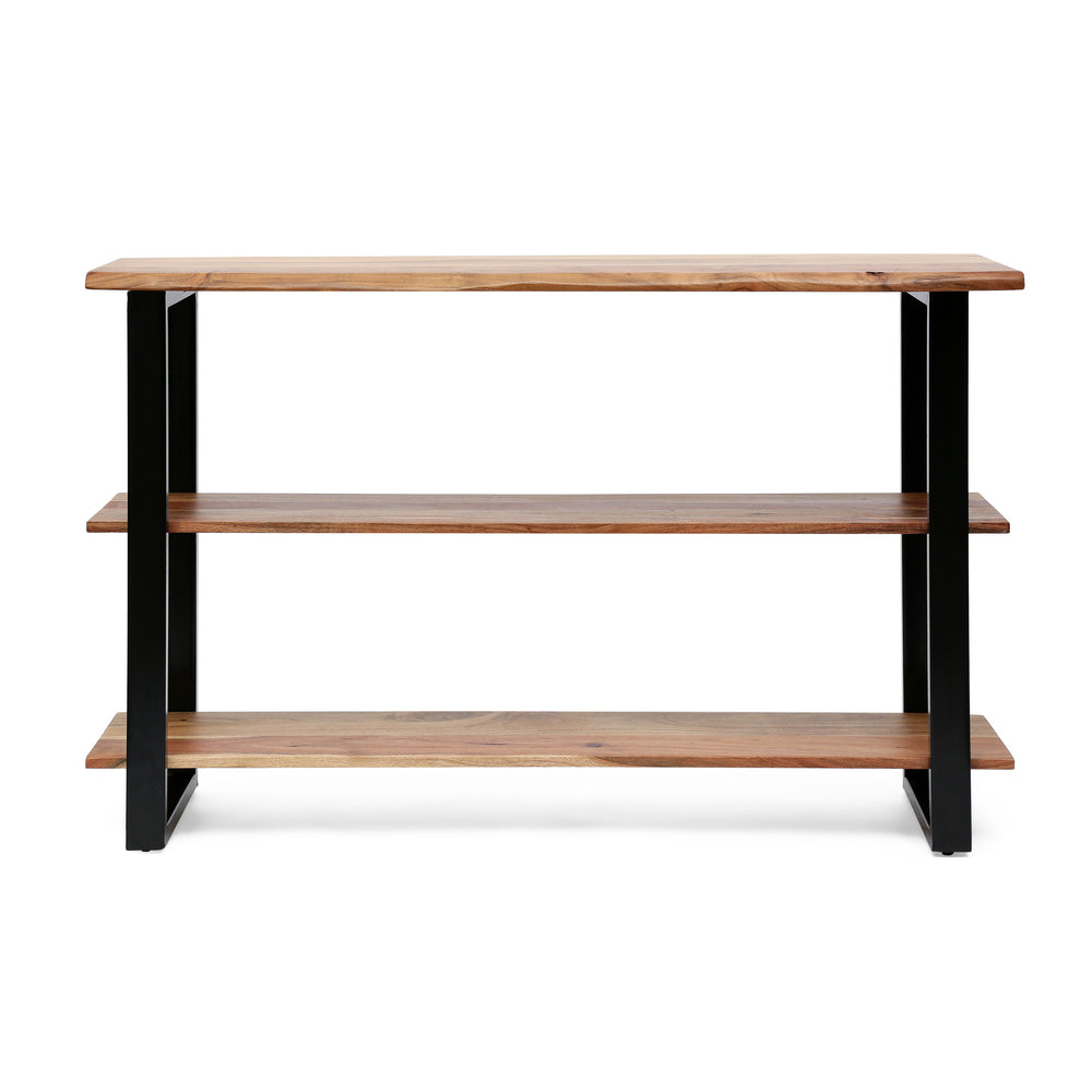 English Elm Christopher Knight Home® - MEDIA Console Table Natural Acacia & Iron Frame, Handcrafted Modern Industrial Etagere for TV Storage 69053.00