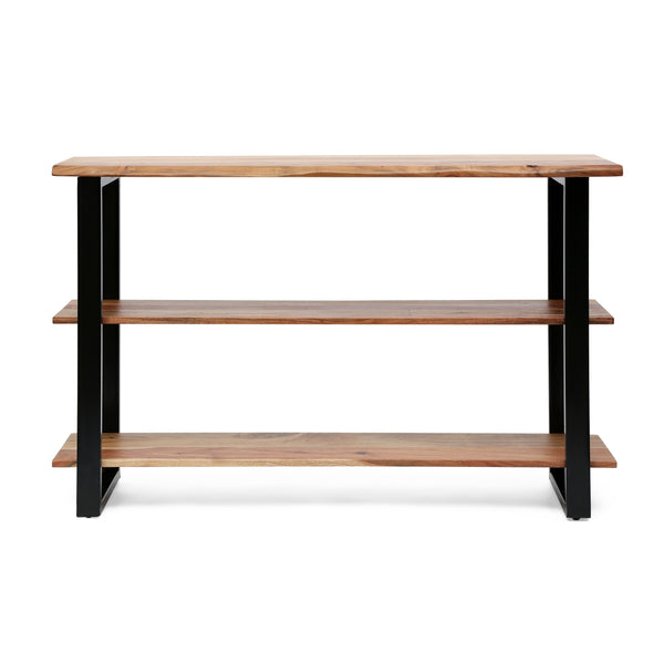 English Elm Christopher Knight Home® - MEDIA Console Table Natural Acacia & Iron Frame, Handcrafted Modern Industrial Etagere for TV Storage 69053.00