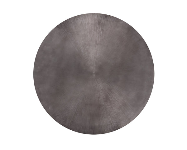 Sunpan Creed Coffee Table - Hand-Etched Iron Design with Drum Base, Perfect for Modern Living Spaces Small - 34W x 34.25D x 15H