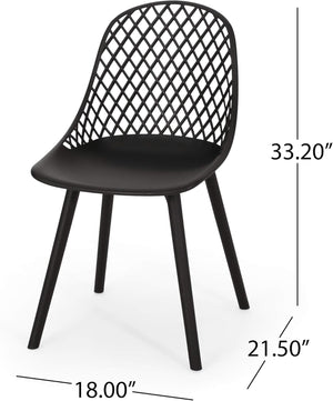 English Elm Christopher Knight Home® - LILY Weather-Resistant Outdoor Dining Chairs Set of 4 — Durable Polypropylene Mesh Design for Patios Black 28 L x 26 W x 19.75 H N776P243071B