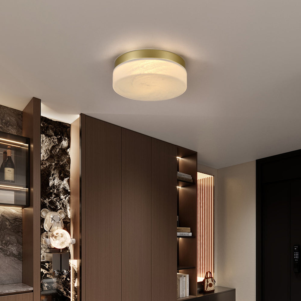 English Elm 12 Inch Led Ceiling Light - Elegant Gold Flush Mount Fixture For Bright, Low-Profile Illumination W2312P375013