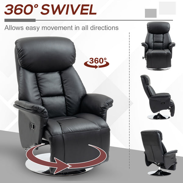 English Elm Homcom Manual Recliner Chair With 360° Swivel, Adjustable Footrest & Padded Arms For Ultimate Comfort W2225P217435