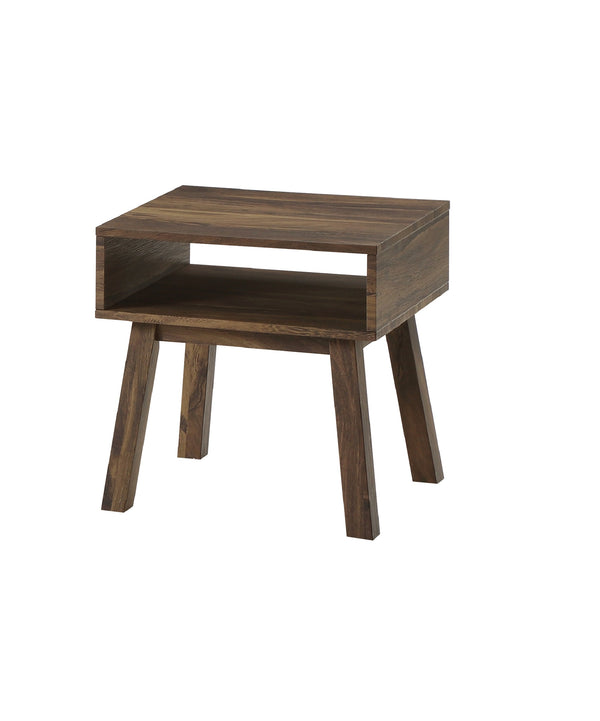 English Elm 3PC Mid-Century Modern Coffee Table Set with Built-In Storage Shelves Wood Grain Finish Brown, Stylish Living Room Ensemble B011P405680