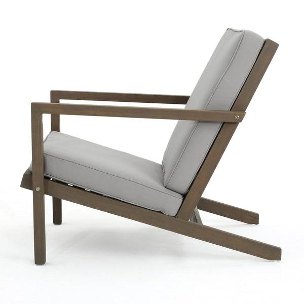 English Elm Christopher Knight Home® - LEAH Acacia 3-Piece Outdoor Chat Set with Water-Resistant Cushions and Slat Paneled Tabletop Beige 40 L x 25.75 W x 18.75 H 60915.00GRY