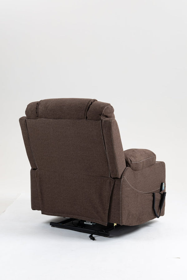 English Elm Lounge Electric Lift Recliner Chair - Oversized Velvet Sofa With 180° Full Recline & Cup Holders W547S00050