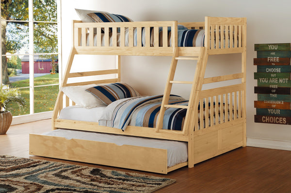 English Elm Bunk Bed Twin Over Full Solid Pine Frame with Guard Rails for Youth Bedroom B011S02437