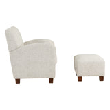 OSP Home Furnishings Aiden Chair & Ottoman Quartz