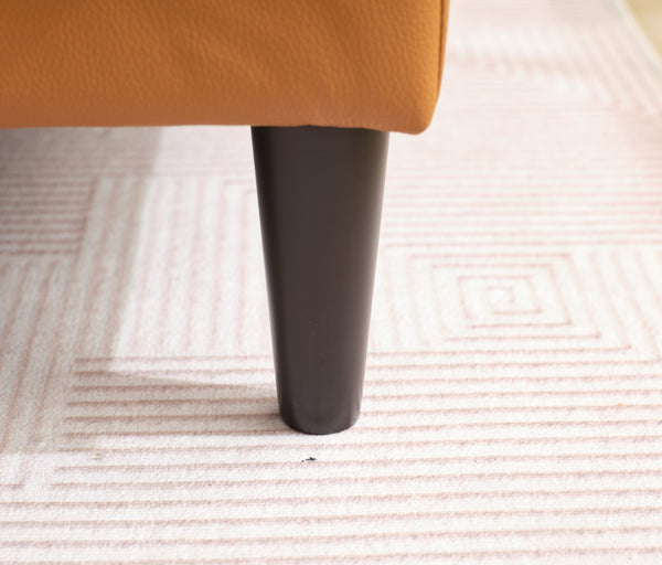 English Elm 94.5-Inch L-Shaped Genuine Leather Sectional Sofa With Right Chaise Lounge - Modern Tan Comfort W791S00021