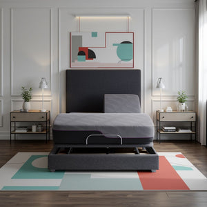 English Elm Renew Queen Flex Top Memory Foam Mattress with Adjustable Base for Couples B210S00003
