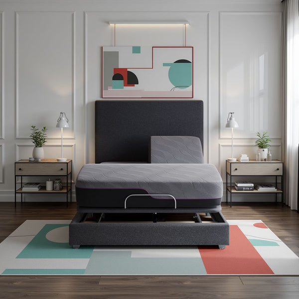 English Elm Renew Queen Flex Top Memory Foam Mattress with Adjustable Base for Couples B210S00003