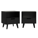 1-Drawer Midcentury Nightstand - Set of 2 Black HANB4CBLC-2PK Walker Edison