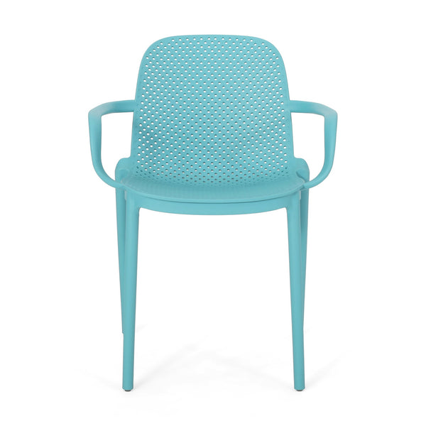 English Elm Christopher Knight Home® - GARDENIA Weather-Resistant Outdoor Dining Chair with Perforated Modern Design and Durable Polypropylene Frame Teal 33.5 L x 23.5 W x 23.5 H 68521.00T