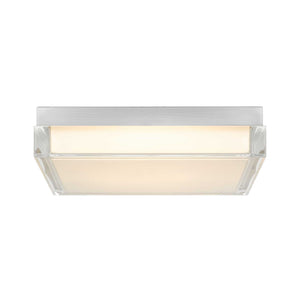 English Elm 11-inch Matte Led Flush Mount Ceiling Light Dimmable Frosted Diffuser Modern Low Profile Chrome B370P398965