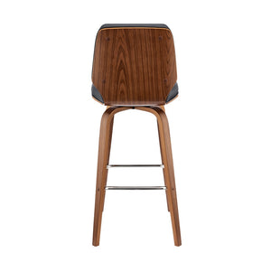 English Elm Quorin 30" Swivel Bar Stool In Gray Faux Leather & Walnut Wood - Modern Comfort & Style B2736P268614-GIGA