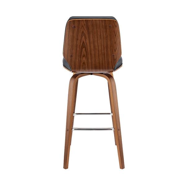 English Elm Quorin 30" Swivel Bar Stool In Gray Faux Leather & Walnut Wood - Modern Comfort & Style B2736P268614-GIGA