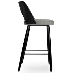 English Elm Callie Contemporary Counter Height Stool Set of 2 with Vegan Faux Leather Upholstery and Footrest Grey B136P252646