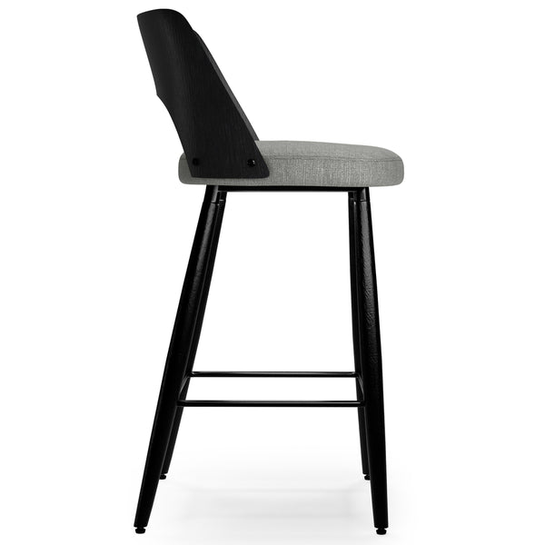 English Elm Callie Contemporary Counter Height Stool Set of 2 with Vegan Faux Leather Upholstery and Footrest Grey B136P252646