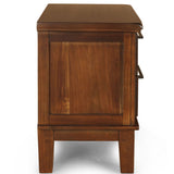 English Elm Nicolene Chestnut 2-Drawer Nightstand With Felt Lined Top Drawer