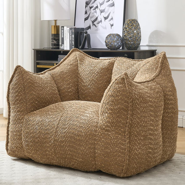 English Elm Sofa plush beanbag chair with superfiber cover and resilient foam filling for ultimate home comfort and relaxation Coffee W1996P252265