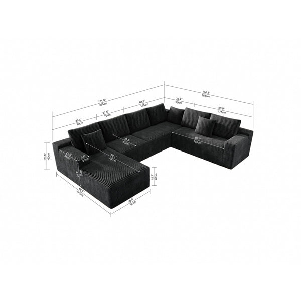 English Elm 131.9*104.3"Modular Sectional Sofa - Plush Upholstered Couch For Living Room, Bedroom, & Apartments W3819S00014