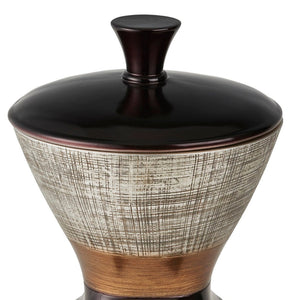 English Elm 10" Polyresin Naomi Jewelry Box Espresso - Egyptian Motif, Modern Top Handle, Hex Pedestal Base B072116371