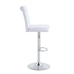 English Elm Modern Glass Top Pub Set with Swivel Pu Leather Stools Chrome Base Kitchen Bar W3875S00032
