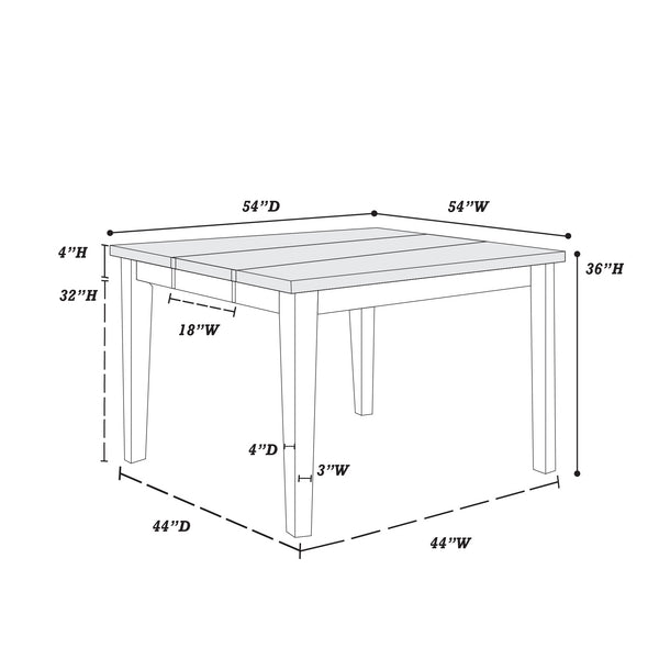 English Elm Contemporary Rectangular Dining Table Set 7pc with 18" Expandable Leaf, Faux Leather Chairs, Warm Finish Walnut 58 L x 58 W x 8 H B011S01094
