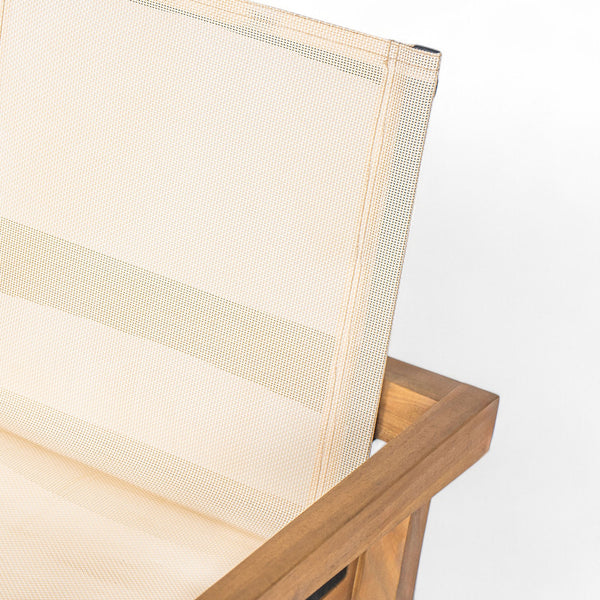 English Elm Christopher Knight Home® - BELFAST Teak Frame Outdoor Dining Chairs Set of 2 — Beige Mesh Comfort, Durable Weather-Resistant Design N762P240699A