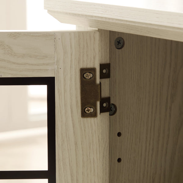 English Elm 58" Modern TV Stand with 18" Electric Fireplace, Faux Stone Mantel, Ample Storage & Cable Management for Living Room Comfort and Style White W2275S00025