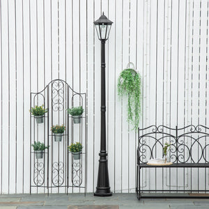 English Elm Outsunny Solar Vintage Lamp Post Waterproof Aluminum Pathway Garden Light 8 Ft W2225P174554
