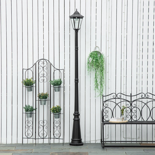 English Elm Outsunny Solar Vintage Lamp Post Waterproof Aluminum Pathway Garden Light 8 Ft W2225P174554