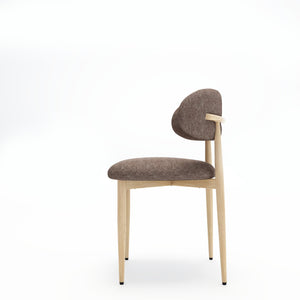 English Elm Dining Chair Set with Wood Grain Metal Frame Upholstered Seat Modern Farmhouse Kitchen Coffee W3316P449685