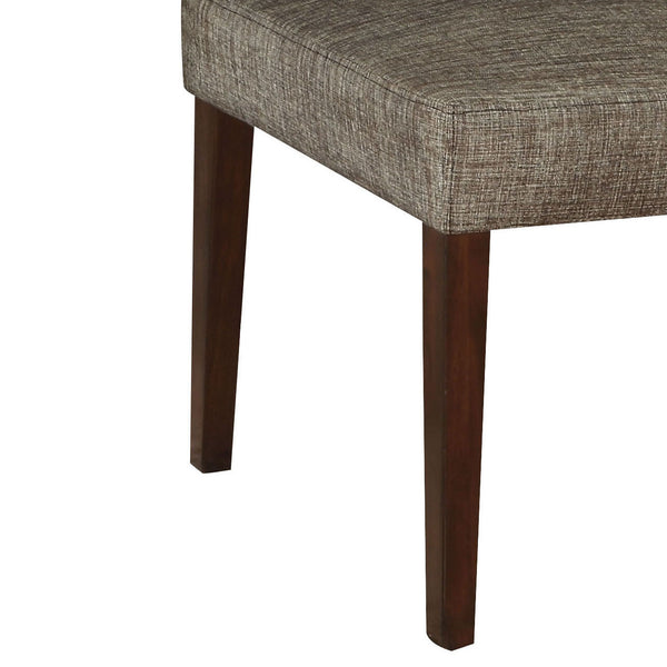 English Elm Grey Padded Side Chair Set of 2 — Dark Gray Upholstered Armless Dining Seats with Espresso Tapered Legs, Solid Wood Durable Design B062P209242