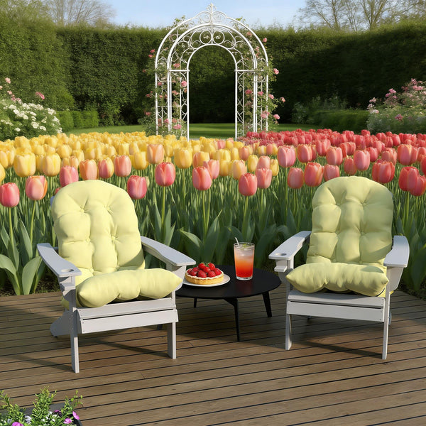 English Elm Tufted Adirondack Chair Cushion Set Uv Resistant Polyester Outdoor Patio Seating Pair T3971P443464
