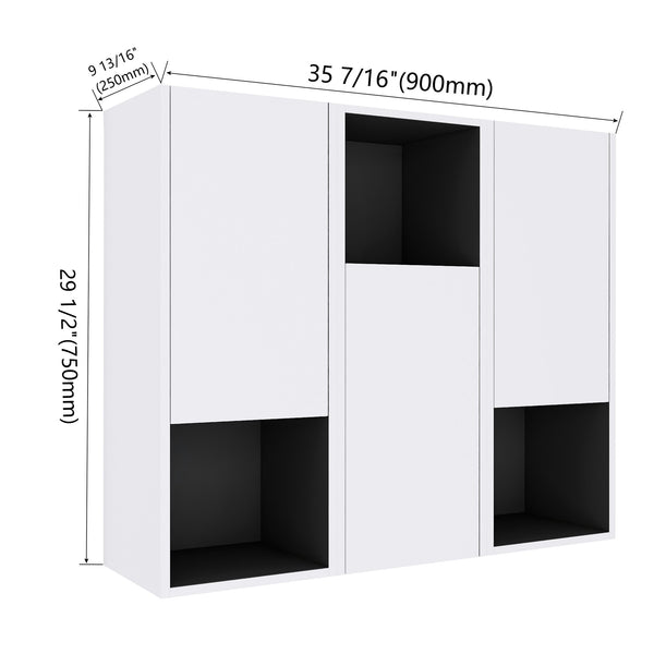 English Elm 12" Bathroom Side Cabinet - Wall-Mounted Storage Solution With Soft-Close Doors & Eco-Friendly Build W999S00281
