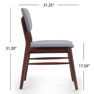 English Elm Christopher Knight Home® - Set Of 2 Mid-Century Dining Chairs - Walnut Frame & Light Gray Upholstery For Timeless Style N759P307029D