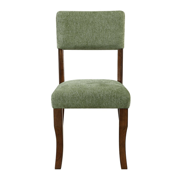 English Elm Contemporary High Back Chenille Dining Chairs Solid Wood Frame Upholstered Set Brown,Olive B011P439066