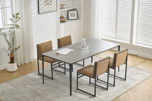 English Elm Modern Upholstered Dining Chairs Set of 2 with Linen-Like Fabric, High-Resilience Foam and Metal Frame Elegant Comfort Coffee W1249P257009