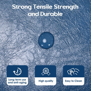 English Elm 78.75'' Slipcovered Faux Leather Sofa with High-Density Foam, Solid Wood Frame, Easy-Clean Finish Blue T3623P411305