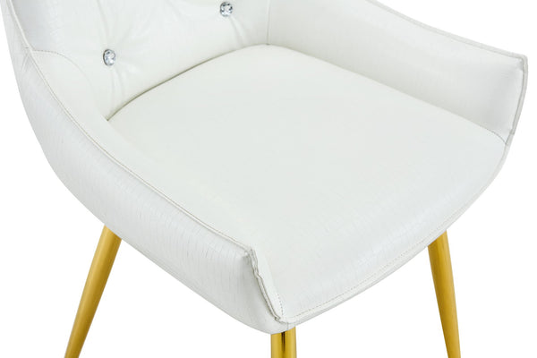English Elm Crocodile Textured Pu Leather Accent Chair Diamond Tufted with Chrome Metal Legs W3493P456362