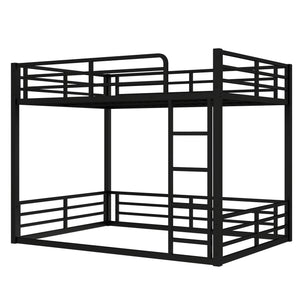 English Elm Metal Full Xl Bunk Bed Frame - Heavy-Duty, Noise-Reduced Design For Kids, Teens & Adults, Black Finish W1580S00159