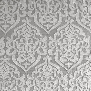 JLA Home Madison Park - Jacquard shower curtain with raised damask medallion weave on stria grey ground, 72x72, washable Silver/Silver MP70-6875
