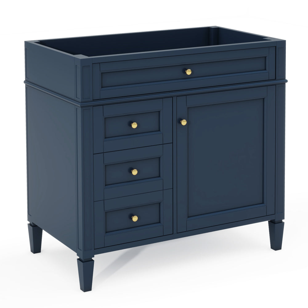 English Elm 36'' Modern Bathroom Vanity Cabinet With 2 Drawers & Tip-Out Drawer, Solid Wood Frame & Style N710P256582C