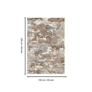 English Elm SPHINX Plush 40x60 Cream-Brown Washable Non-Slip Low-Pile Rug for Indoor Outdoor High-Traffic Areas B186P261387