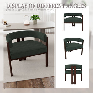 English Elm Modern Chenille Barrel Dining Chair with Metal Base, Plush Foam Seat, Compact Accent Seat for Home Emerald W395P233455