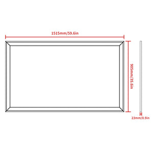 English Elm 60"x36" Oversized Modern Rectangle Mirror with Aluminum Frame Explosion-Proof Glass for Bathroom and Bedroom Yellow+Coral W708P297672