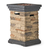 Christopher Knight Home® - Noble House - Chesney Outdoor Fire Column, Natural Stone