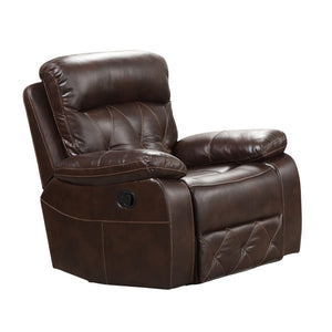 English Elm Transitional Multi-Function Glider Recliner with Channel Back, Cup Holders, Hidden Storage, Upholstered Comfort Brown 37 L x 33 W x 29 H B2741P385043